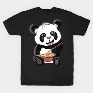 Panda bear,panda eats ramen,ramen lover,panda lover T-Shirt